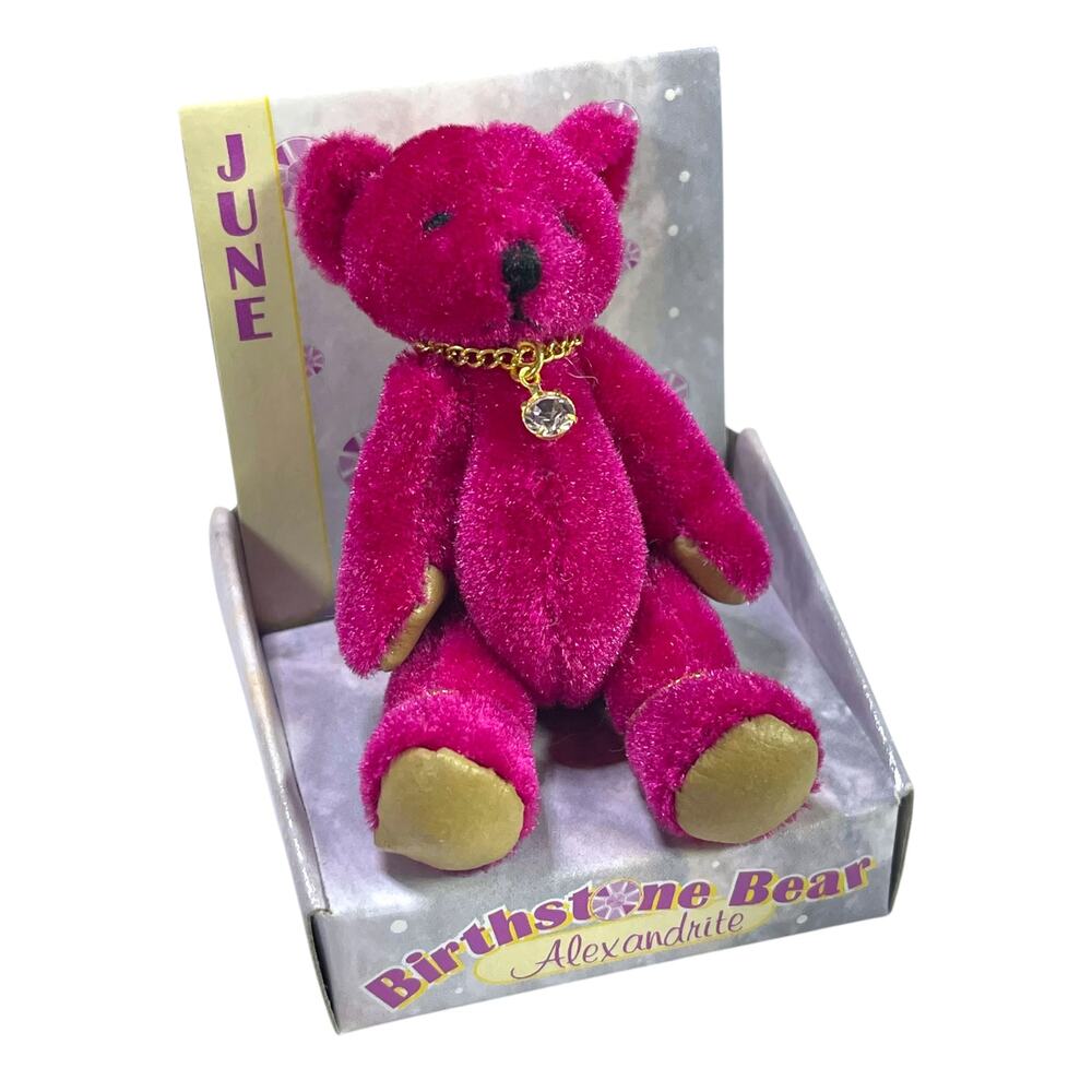 1999 June Birthstone Bear Alexandrite Plush Teddy w/ Box New Gift